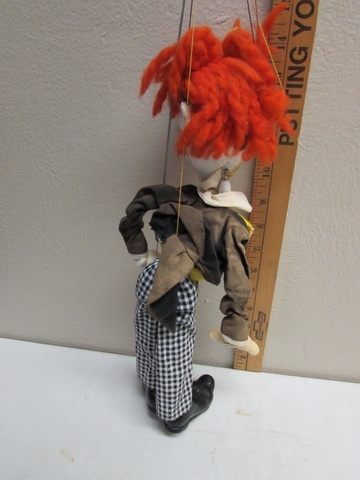 HANGING CLOWN & VINTAGE ENGLISH PUPPET