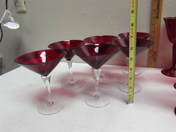 ELEGANT RED GLASSWARE