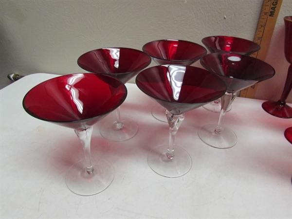 ELEGANT RED GLASSWARE