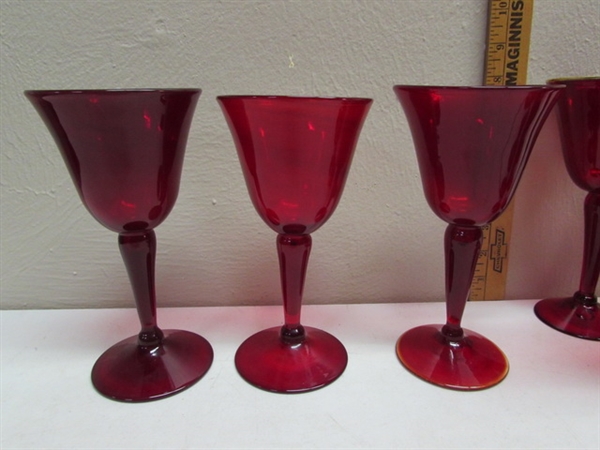 ELEGANT RED GLASSWARE