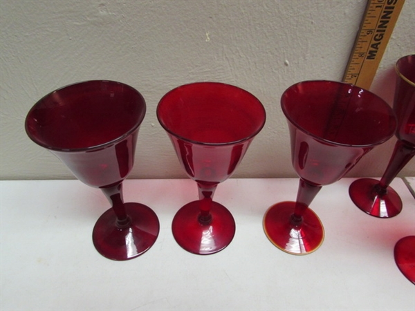 ELEGANT RED GLASSWARE