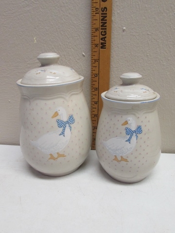 BLUE & WHITE GOOSE THEMED KITCHENWARE