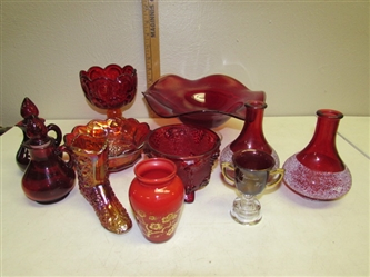 CRANBERRY, RED, FENTON & CARNIVAL GLASS