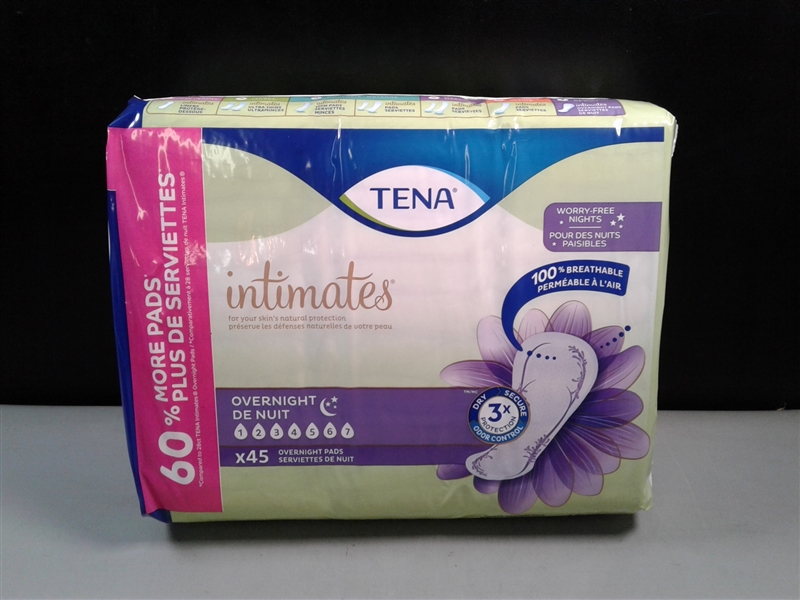  TENA Incontinence Pads for Women, Overnight, 45 Count