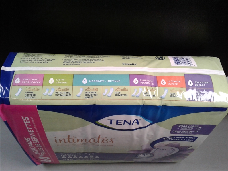  TENA Incontinence Pads for Women, Overnight, 45 Count