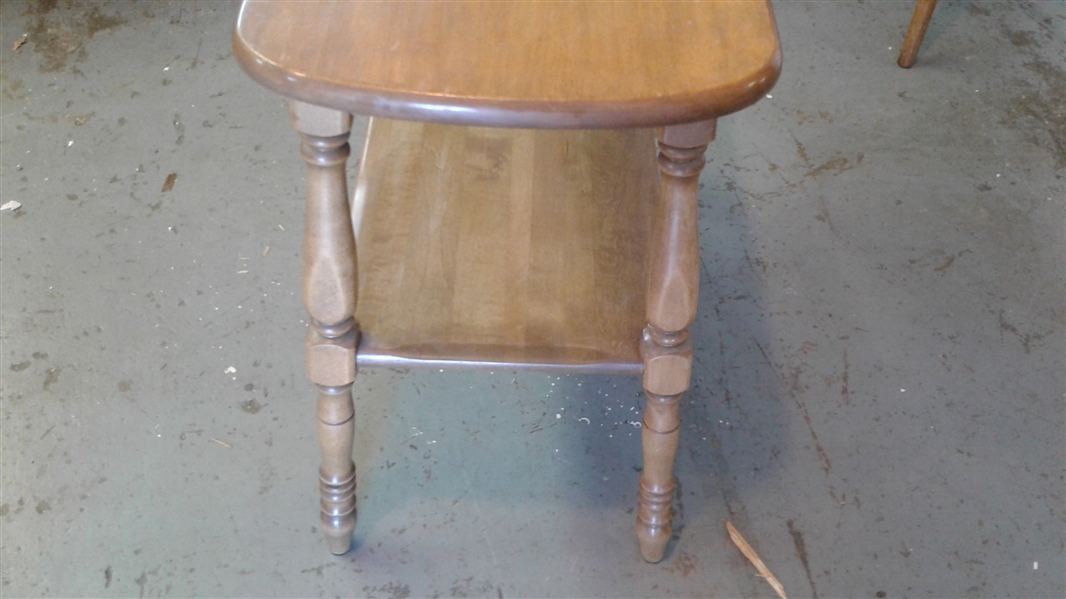 Vintage Wood 2 Shelf Side Table