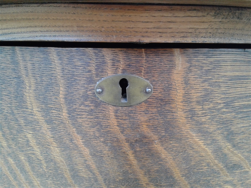 Antique Oak Highboy w/Mirror