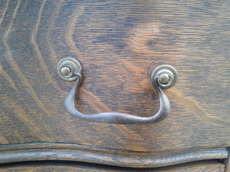 Antique Oak Highboy w/Mirror