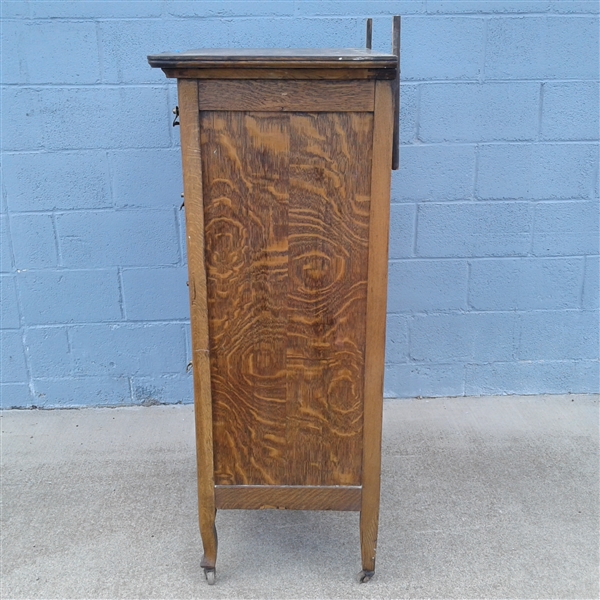 Antique Oak Highboy w/Mirror