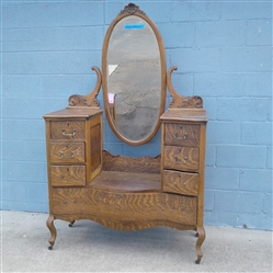 Antique Oak Vanity w/Mirror