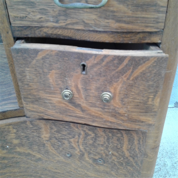 Antique Oak Vanity w/Mirror