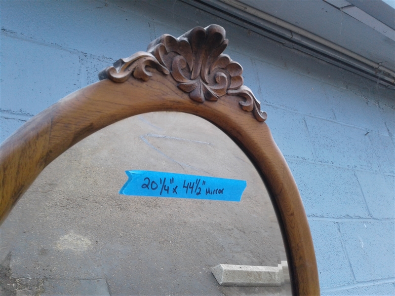 Antique Oak Vanity w/Mirror