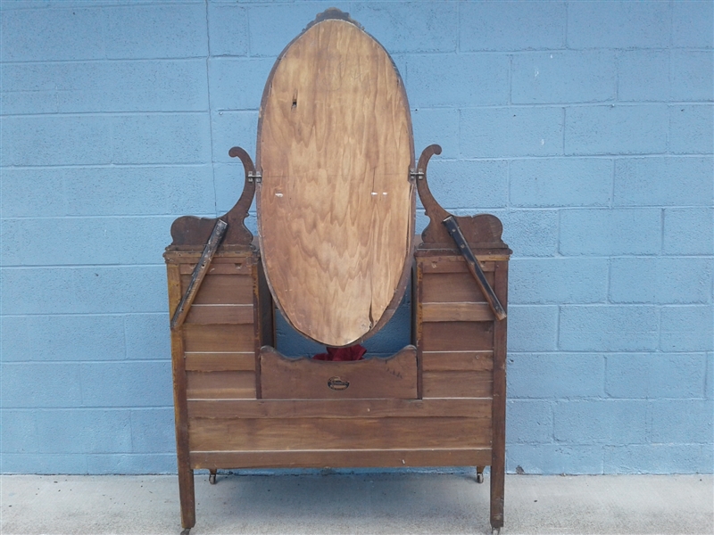 Antique Oak Vanity w/Mirror