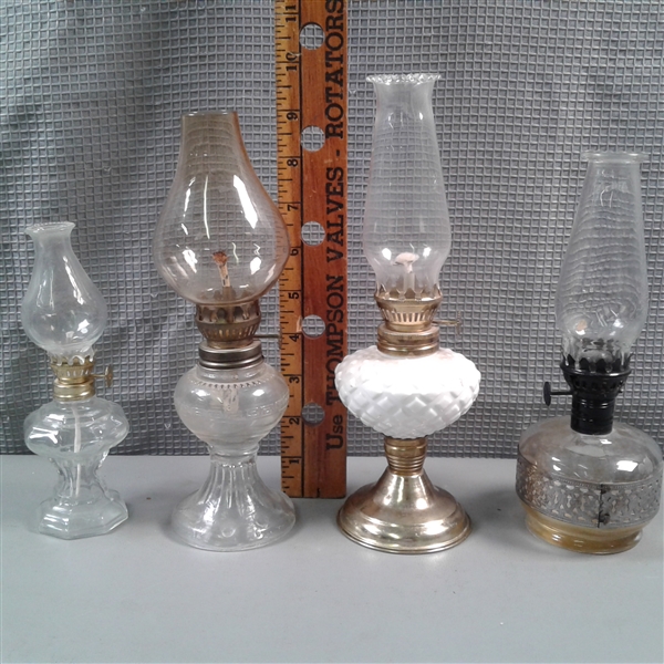 Vintage Small Hurricane Oil Lamps