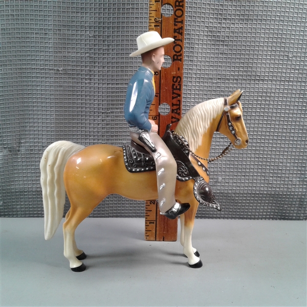 Vintage Hartland Cowboy W/Horse Toy