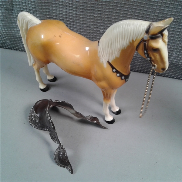 Vintage Hartland Cowboy W/Horse Toy