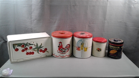 Vintage Canisters & Breadbox