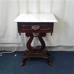Small Vintage Side table w/Marble Top