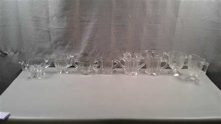 Vintage Collection of Pressed Glass Creamers and Sugar Dishes