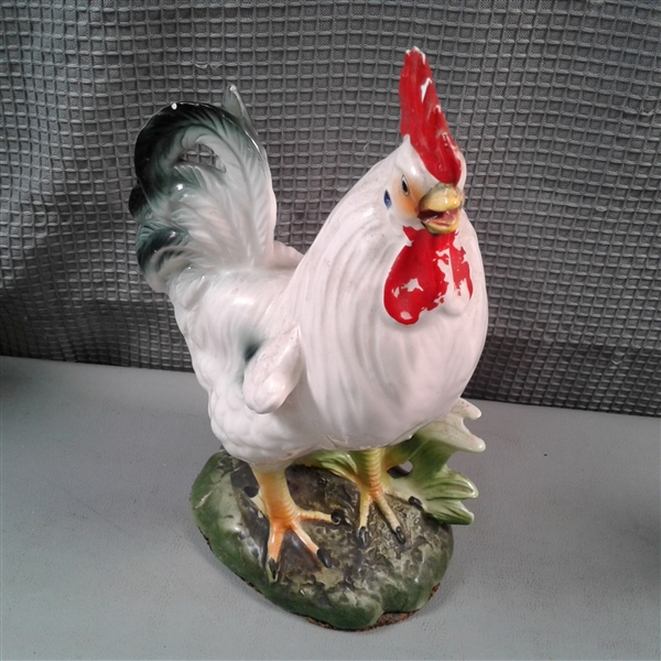 Ceramic Chicken Decor and Cast Bank