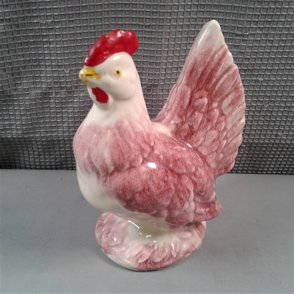 Ceramic Chicken Decor and Cast Bank