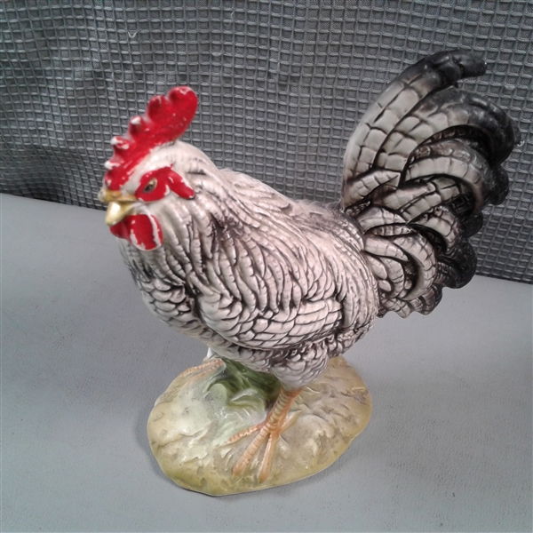 Ceramic Chicken Decor and Cast Bank