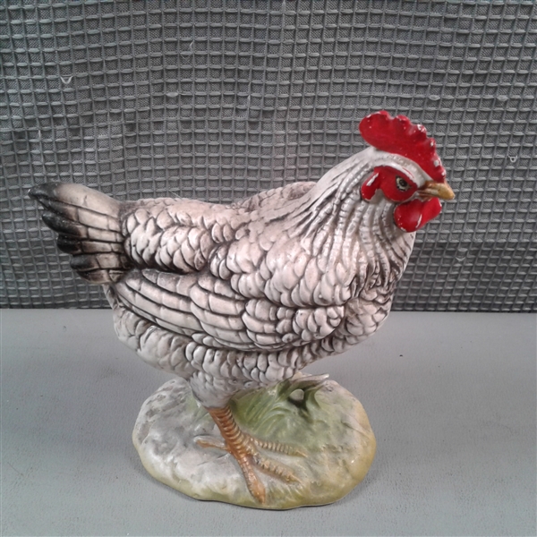 Ceramic Chicken Decor and Cast Bank