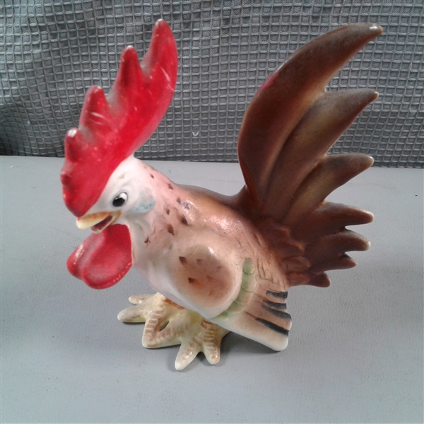 Ceramic Chicken Decor and Cast Bank