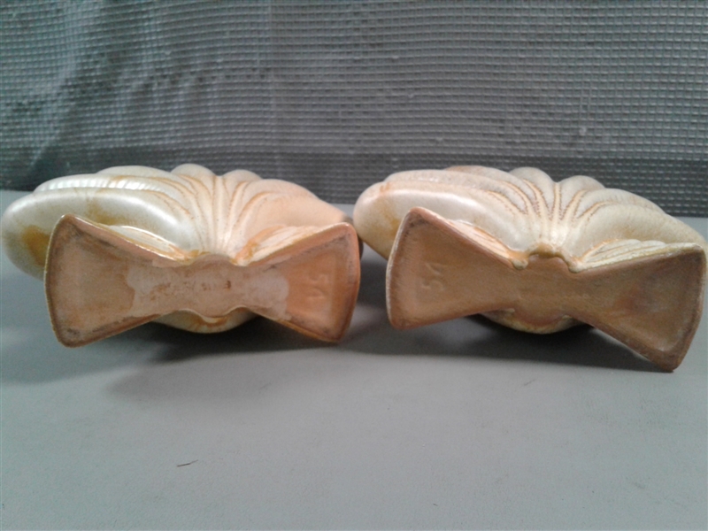 Pair of Vintage Frankoma Pottery Shell Vases #54