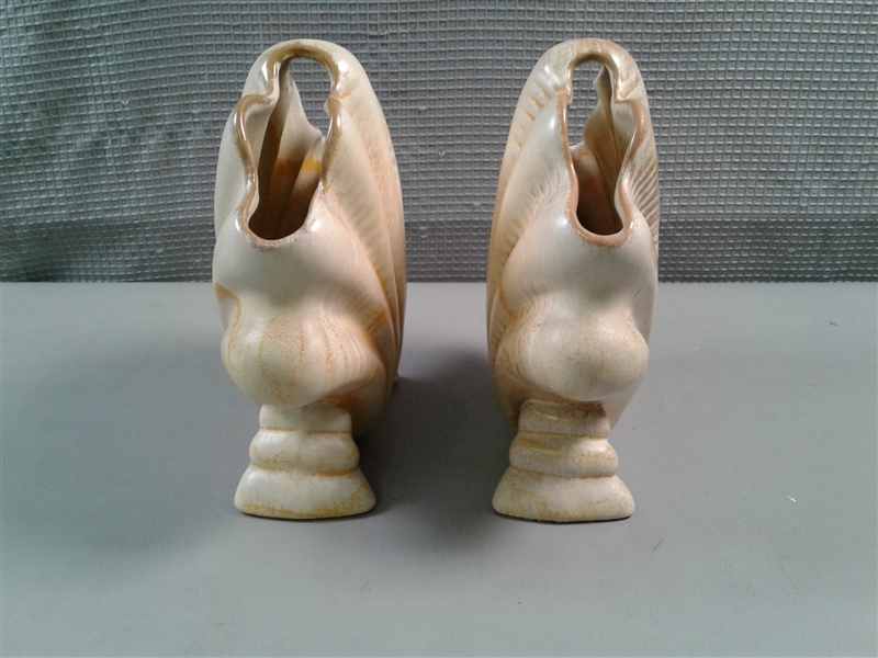 Pair of Vintage Frankoma Pottery Shell Vases #54