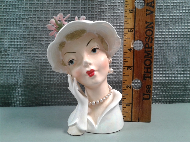 Lot Detail - Vintage Ceramic Lady Head Vases- Some Napco