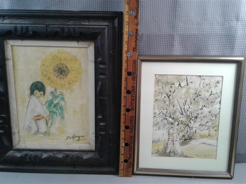 Pair of Framed Original Art Pieces