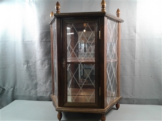 Vintage Trapezoid Curio Cabinet