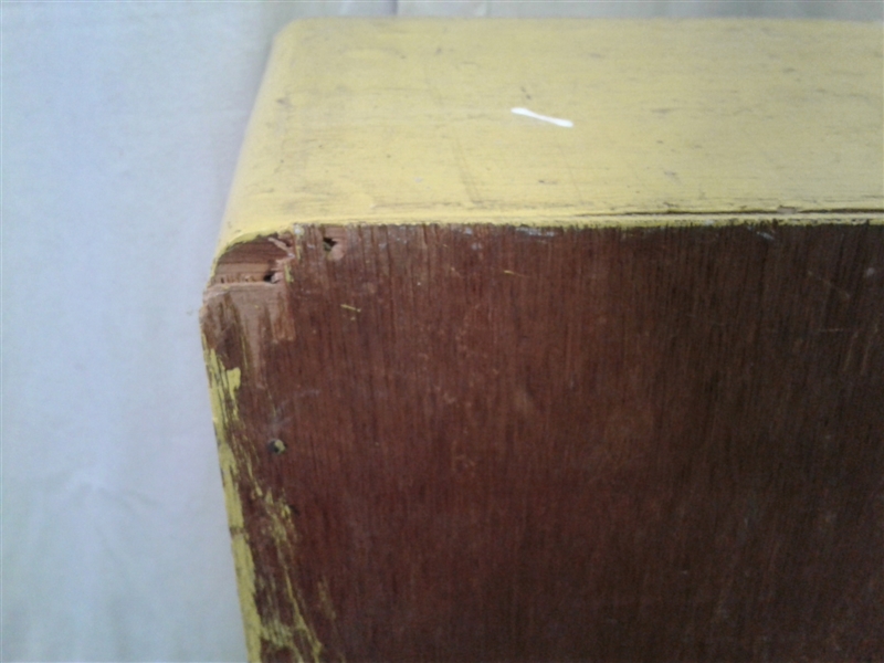 Vintage Yellow Wood Bookshelf