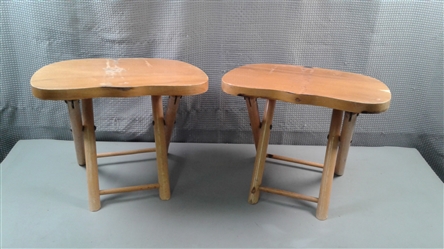 Pair of Vintage Nevco 1950s Foldn Carry Stools