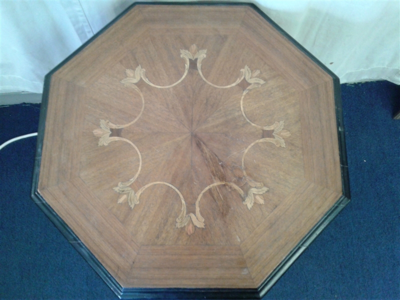 Wood Octagon Side Table 