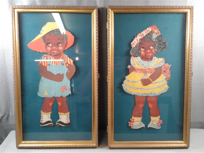 Vintage Paper Dolls In Frames 