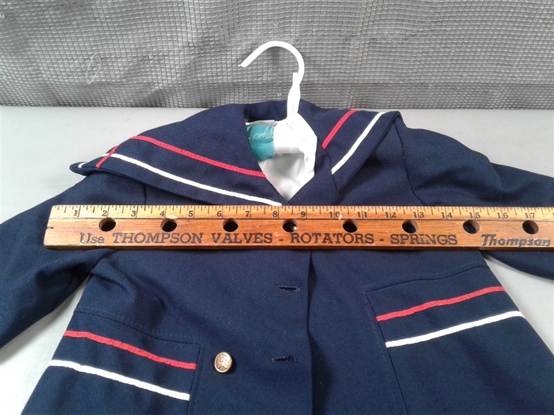 Vintage childs Navy Coat and Bonnet 