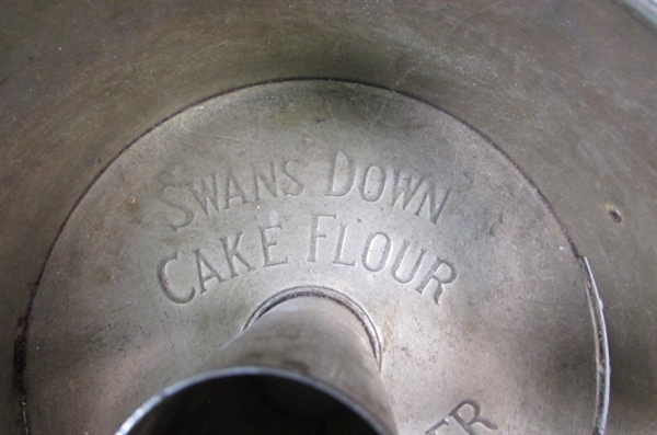 Antique Swans Metal Advertising Bundt Cake Pans and Vanity