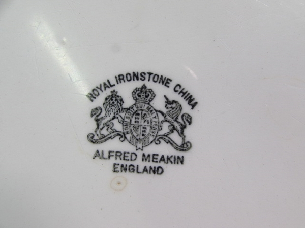 Royal Ironstone Platters, Bowls & Red Transferware