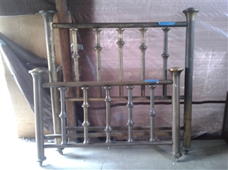 Vintage Brass Bed -Headboard and Footboard 
