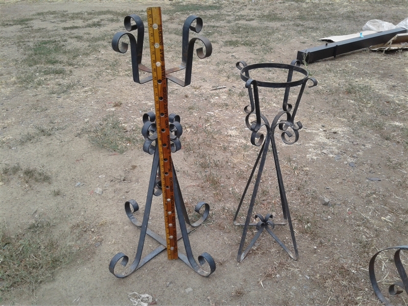 Black Wrought Iron Outdoor Decor Plant Stands