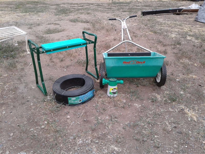 Red Devil Spreader, Garden Bench, Edging, Miracle Gro Hose Attachment