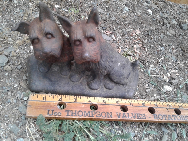 Metal Shelf and Cast Iron Decor