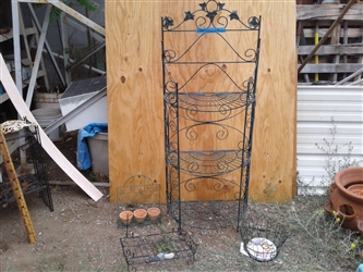 Wire Shelf, Planter, & Baskets