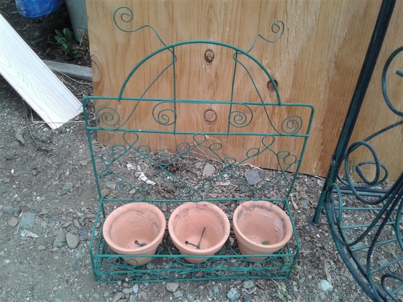 Wire Shelf, Planter, & Baskets