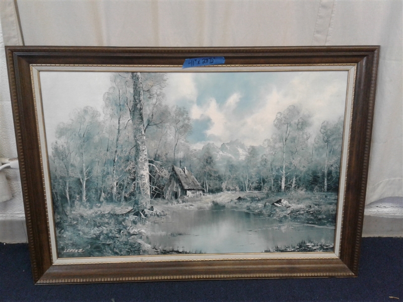 Large Framed Cabin Picture