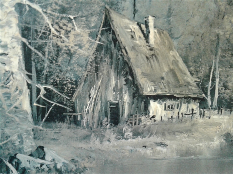 Large Framed Cabin Picture