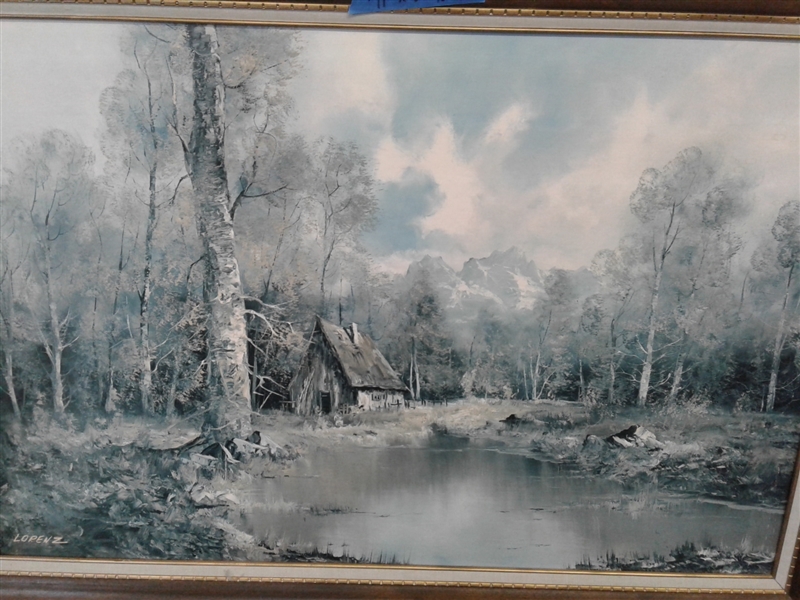 Large Framed Cabin Picture