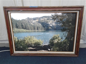Large Framed Lake Picture